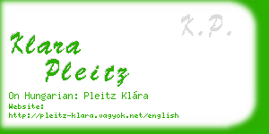klara pleitz business card